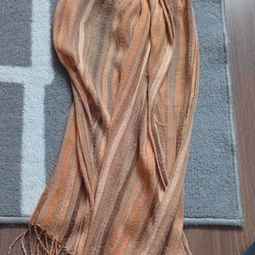 Women's scarf used, ombré, earth tones, 50×180 cm