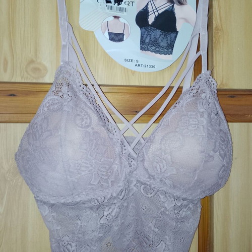 Lace Top Lingerie with Gift Pouch, New, Pink, Size S
