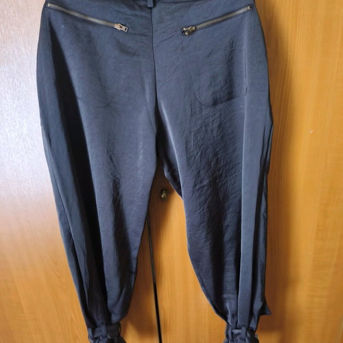 Scandalo brown satin pants like new, winter with 3/4 cuffs