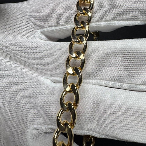 Gold-Tone Cuban Link Chain Bracelet New