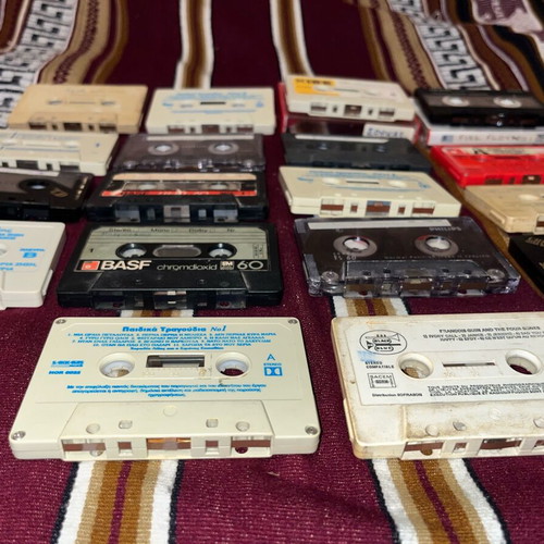 Collection of 18 used vintage cassette tapes with Pink Floyd and Chrome (Type II)