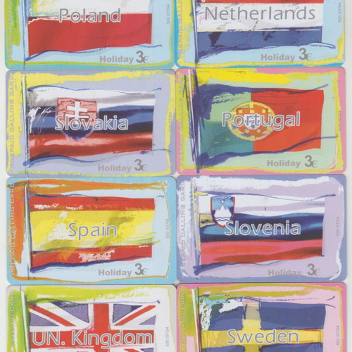 Amimex EU Flags Series Private Phone Cards, 500 print run