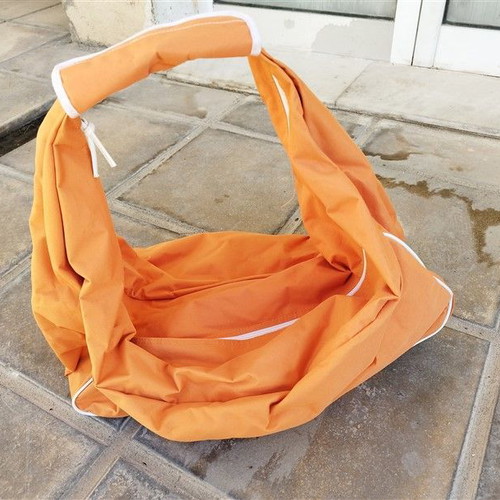 Orange travel sack bag used 60x30x25 cm