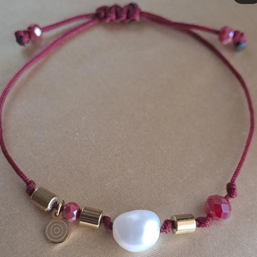 Handmade bracelet with pearl and hematite new