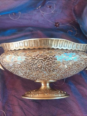 Mosaic gondola with bronze new, large bowl