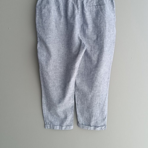 ZARA cropped linen-style pants gray-blue XL