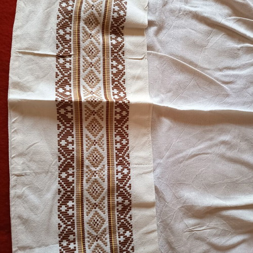 Vin Dance Waist Apron linen fabric with traditional woven design like new