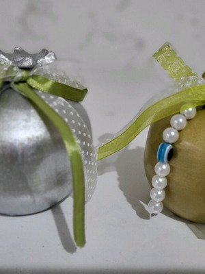 Decorative pomegranates handmade new with gold and silver