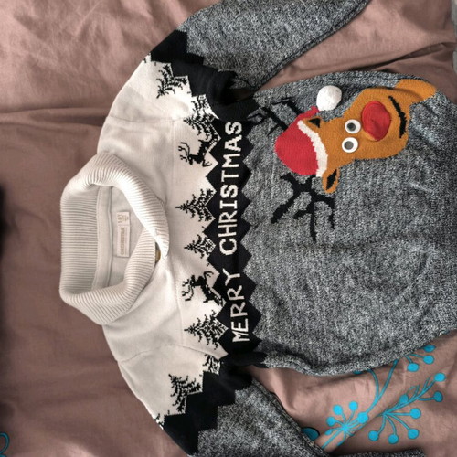 Orchestra Christmas sweater boy No5 like new, white