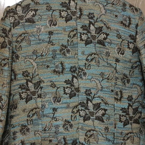 Fabric jacket used with multicolor patterns, wool blend