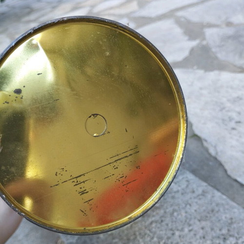 Cylindrical metal box used