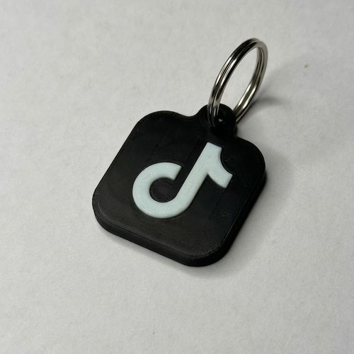 3D-Printed TikTok Keychain with NFC Chip made to order, multicolor