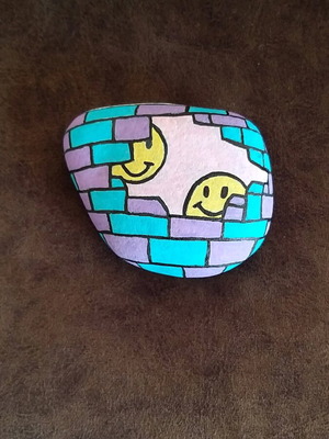 Decorative stone new, painted with acrylic colors