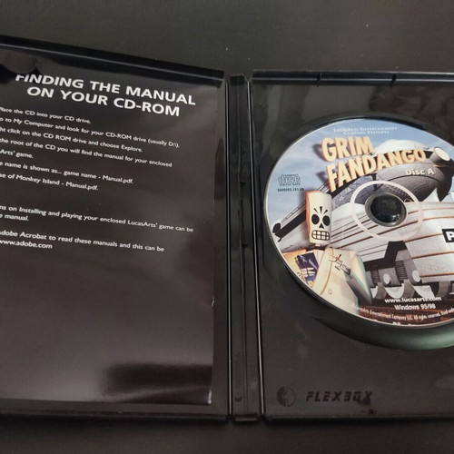 Grim Fandango PC CD-ROM original LucasArts 2 CDs with DVD case