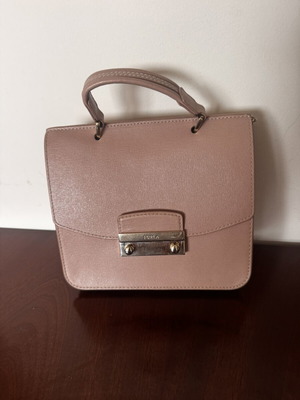 Furla Julia shoulder bag, beige and pink