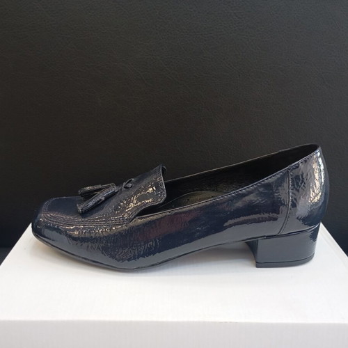Leon blue pumps with low heel and anatomical insole, size 38