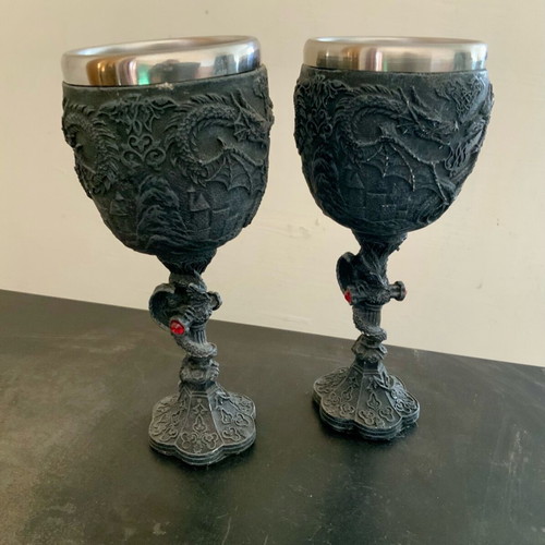 Nemesis Now Protector Goblet gothic chalice like new with embossed dragon