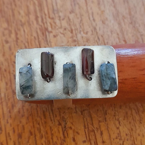 Silver ring handmade new with semi-precious stones