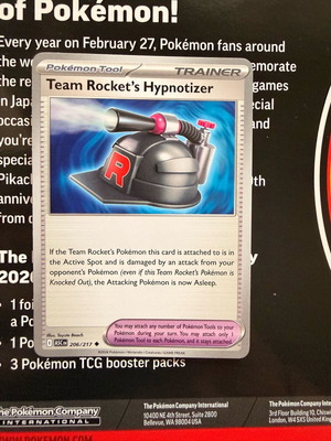 Team Rocket's Hypnotizer Pokémon card new 206/217 Ascended Heroes