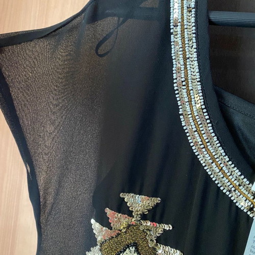 Sequin blouse No S black new