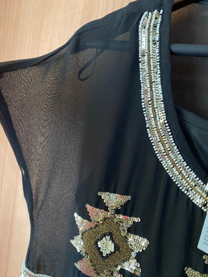 Sequin blouse No S black new