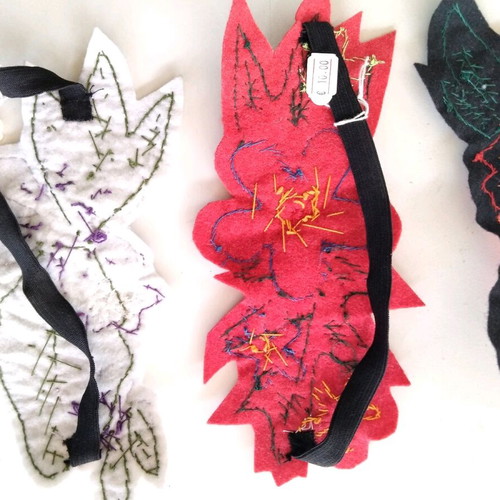 Handmade felt headbands with floral designs