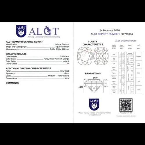 Natural diamond 1.1 karat fancy, new
