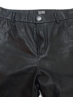 Zara Trafaluc μαύρο δερμάτινο παντελόνι, μέγεθος M