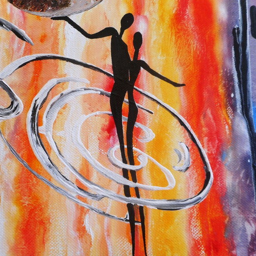 Abstract painting Acropolis with acrylics on stretched canvas new
