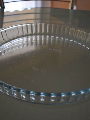 Pyrex round used, transparent, 27cm diameter