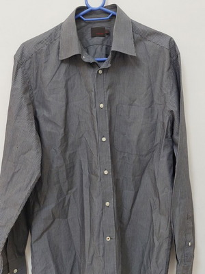 Feraud men's dress shirt used, size L, white and gray
