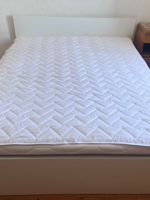Double bed with storage drawers and mattress