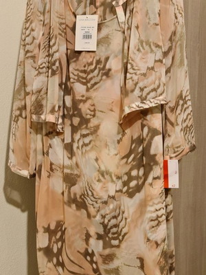 Midi dress with Gina Bacconi Satin/Chiffon)