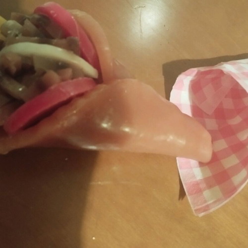 Original 18cm Candle in pita gyro design with tomato and potato