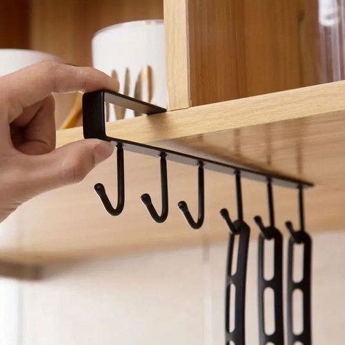 Hanging Rack with 6 Hooks for Kitchen Shelf, New, Iron