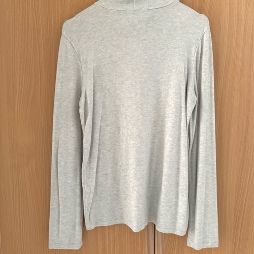 Zara women's long-sleeve blouse with turtleneck size M like new, white and gray