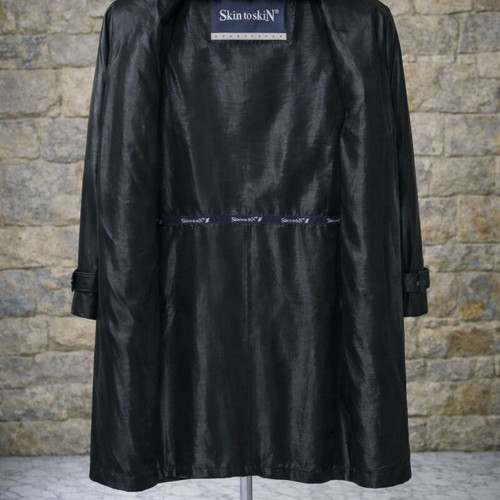 Skin to Skin women's leather coat black, A-line, size 48-50 like new