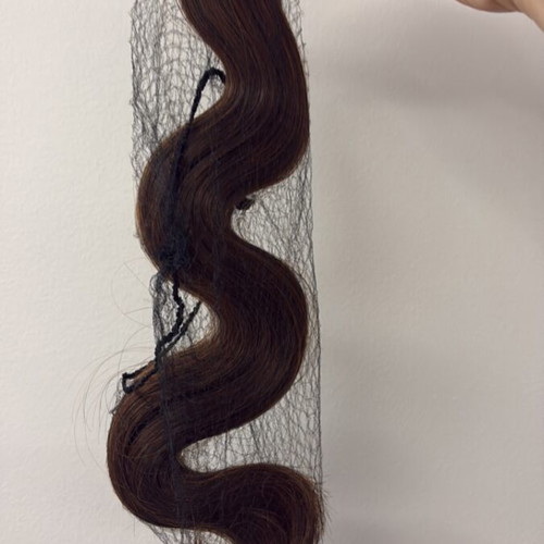 Wavy clip-in hair extension new, medium brown