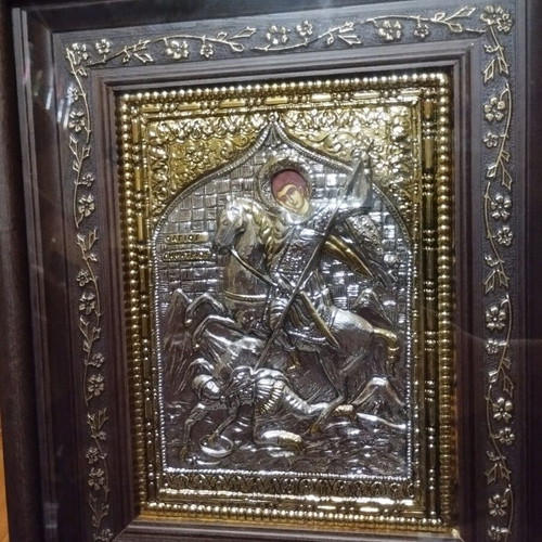 Silver icon of Saint Demetrios new