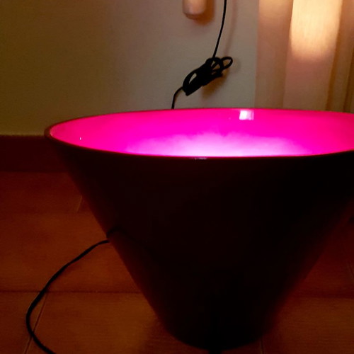 Floor lamp used, modern design, red with dimmer
