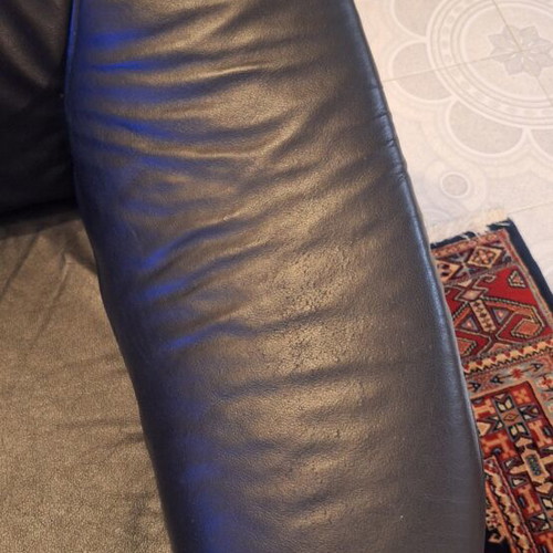 Two-Seater Sofa Black Leatherette Like New