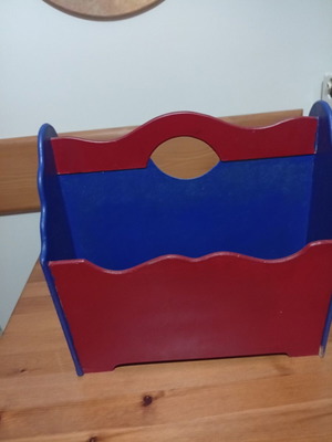 Wooden magazine holder used, handmade for kids' room
