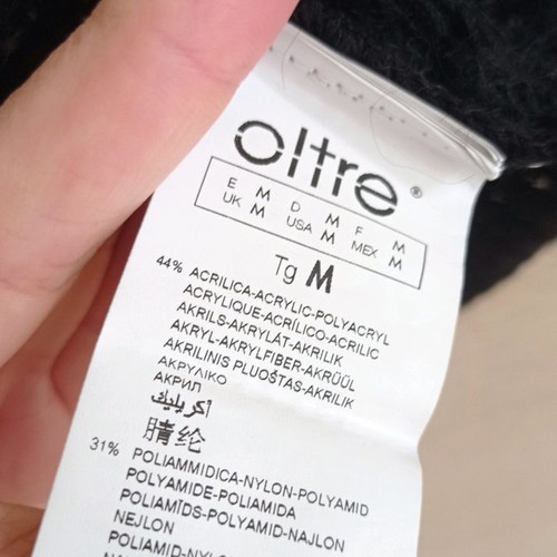Oltre knitted sweater used, medium, black and white