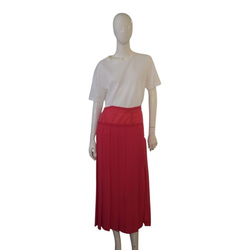 Victoria Beckham coral pleated maxi skirt like new, FR 38