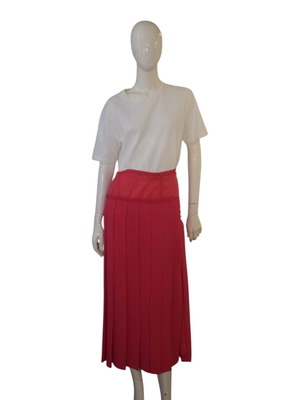 Victoria Beckham coral pleated maxi skirt like new, FR 38