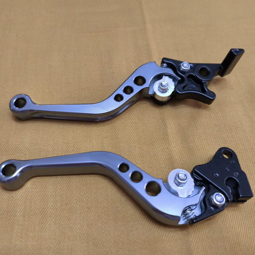 Adjustable levers for motorcycles or scooters new, gray titanium