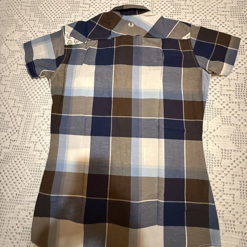 Fred Perry Women's Summer Shirt like new, blue and brown, size S