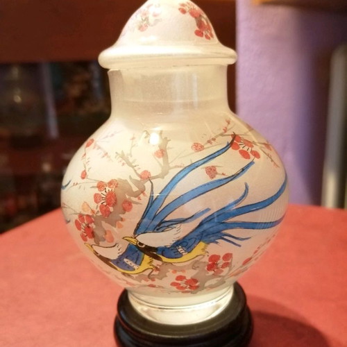 Decorative glass miniature antique jar of Asian art
