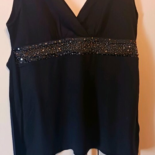 In Wear top black with embroidered sequins like new, size L