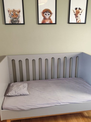 QUAX Trendy Griffin Grey комплект детска стая с трансформиращо се легло 70x140, скрин и матрак
